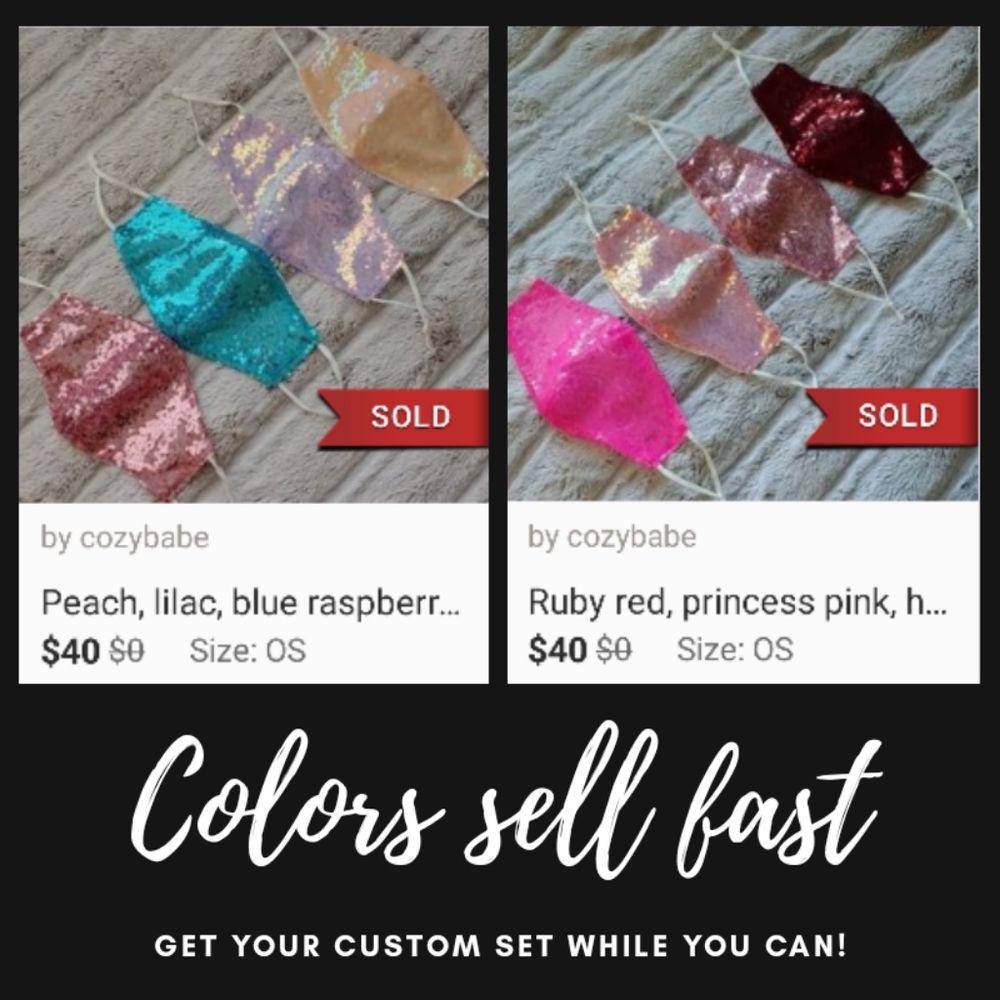 2 for $22 / Mix & Match sparkly sequin face masks - Picture 4 of 8